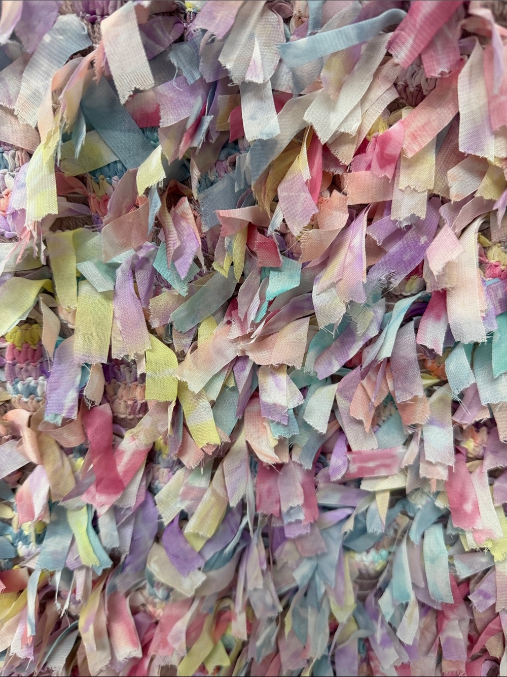 English Factory Pastel Multi-Color Textured Shredded Party Barbiecore Mini Skirt - Picture 9 of 9